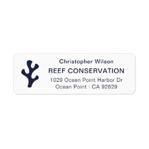 Modern Your Logo Navy Blue Business Return Address