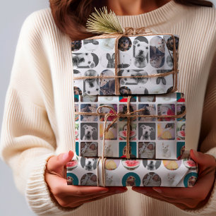 Modern Your Multi Photo Custom Collage  Wrapping P Paper Sheet