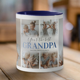 Modern Your the Best Grandpa Photo Frosted Glass Coffee Mug