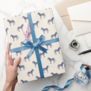 Modern Zebra Line Art Drawing Pattern Unique  Wrapping Paper