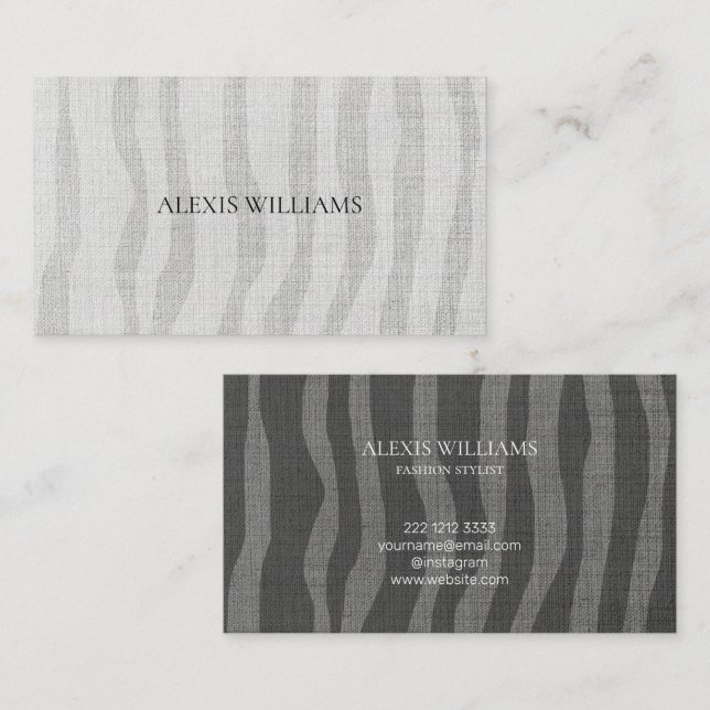 Modern Zebra Organic Pattern Professional Business Card (Front/Back)