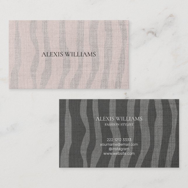 Modern Zebra Organic Pattern Professional Business Card (Front/Back)