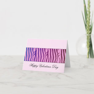 Modern Zebra Pattern Valentines Holiday Card