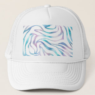 Modern Zebra Print Glam Blue Purple Glitter  Trucker Hat