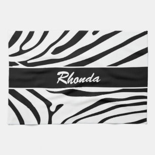 Modern Zebra Print Kitchen Towel