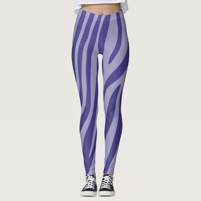 Modern Zebra Print Pattern #17 Leggings (Front)