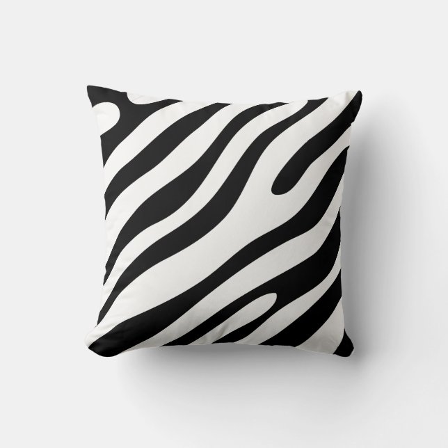 Modern Zebra Print Pattern Personalize Your Colour Throw Pillow (Front)