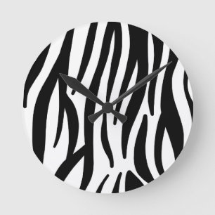Modern Zebra Print Wall Clock - Bold Abstract Anim