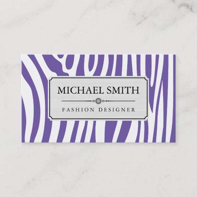 Modern Zebra Skin Pattern #4 Business Card (Front)