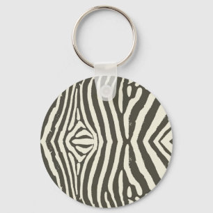 Modern Zebra Stripe Animal Print Pattern Keychain