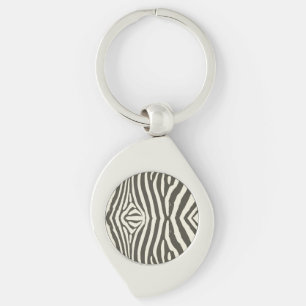 Modern Zebra Stripe Animal Print Pattern Keychain