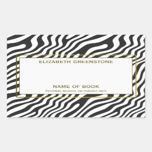 Modern Zebra Stripe Author Signature Bookplate Sticker