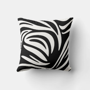 Modern Zebra Stripes Abstract Design Throw Pillow