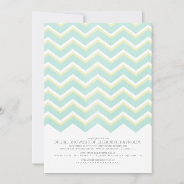 Modern Zigzag Bridal Shower Invitations (Front)