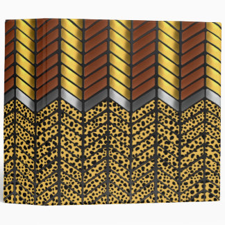 Modern Zigzag Chevron Cheetah Animal Print Binder