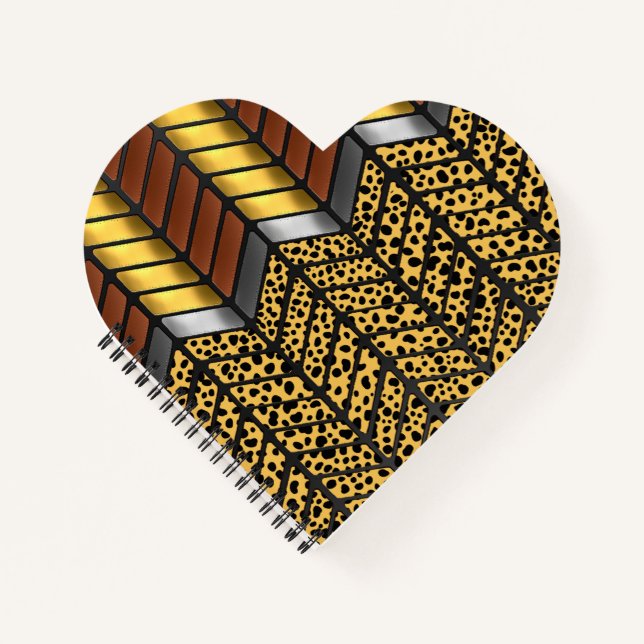Modern Zigzag Chevron Cheetah Animal Print Notebook (Front)