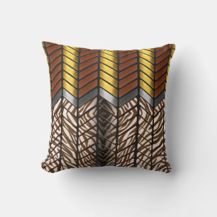 Modern Zigzag Chevron White Tiger Animal Print Throw Pillow