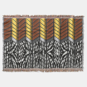 Modern Zigzag Chevron Zebra Animal Print Throw Blanket