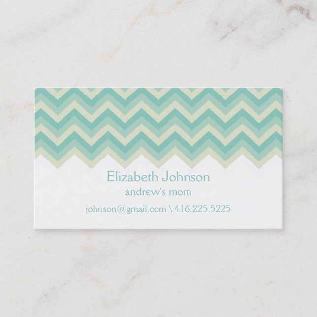 Modern Zigzag Mommy Calling Card (Front)