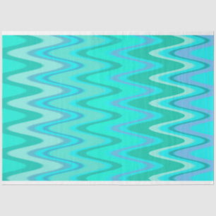 Modern zigzag pattern - waves in turquoise tissue paper
