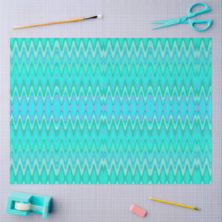 Modern zigzag pattern - waves in turquoise tissue paper