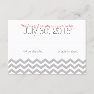 Modern Zigzag Pink Response Card