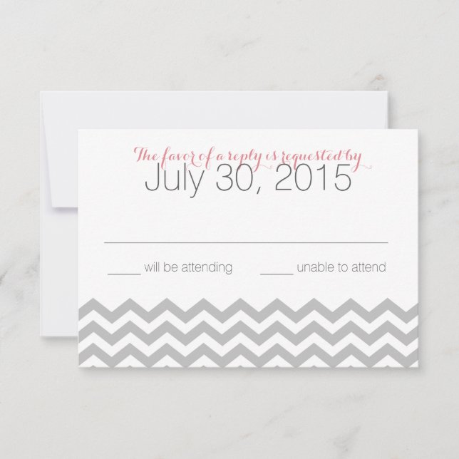Modern Zigzag Pink Response Card (Front)