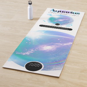 Modern Zodiac Sign Aquarius Quote Air Element Yoga Mat