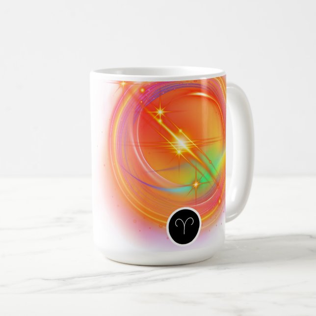 Modern Zodiac Sign ARIES Quote | Element Fire Coffee Mug (Front Right)