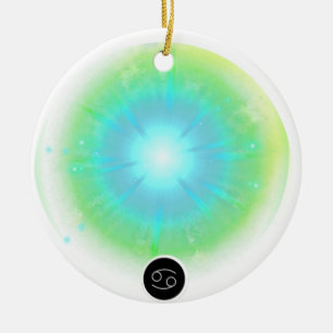 Modern Zodiac Sign Cancer Quote Water Element Ceramic Ornament