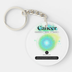 Modern Zodiac Sign Cancer Quote Water Element Keychain