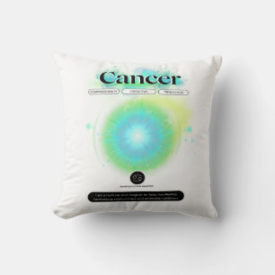 Modern Zodiac Sign Cancer Quote Water Element Throw Pillow