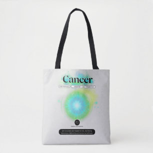 Modern Zodiac Sign Cancer Quote Water Element Tote Bag