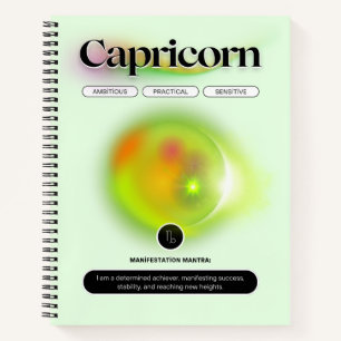 Modern Zodiac Sign Capricorn Quote Earth Element Notebook