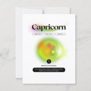 Modern Zodiac Sign Capricorn Quote Earth Element Postcard