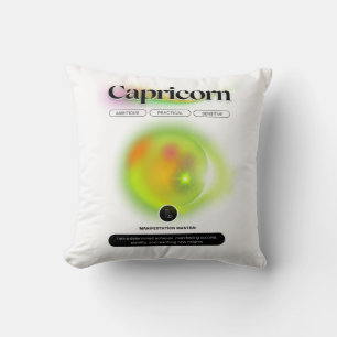 Modern Zodiac Sign Capricorn Quote Earth Element Throw Pillow