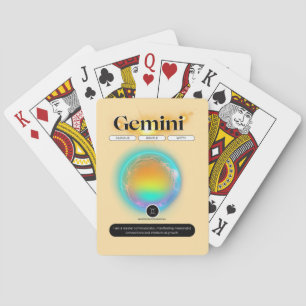 Modern Zodiac Sign Gemini Quote Air Element Playing Cards