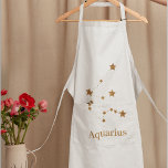 Modern Zodiac Sign Gold Aquarius | Element Air Apron<br><div class="desc">Modern Zodiac Sign Gold Aquarius | Element Air</div>