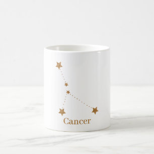 Modern Zodiac Sign Gold Cancer   Element Water Coffee Mug