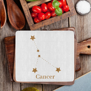 Modern Zodiac Sign Gold Cancer   Element Water Cutting Board