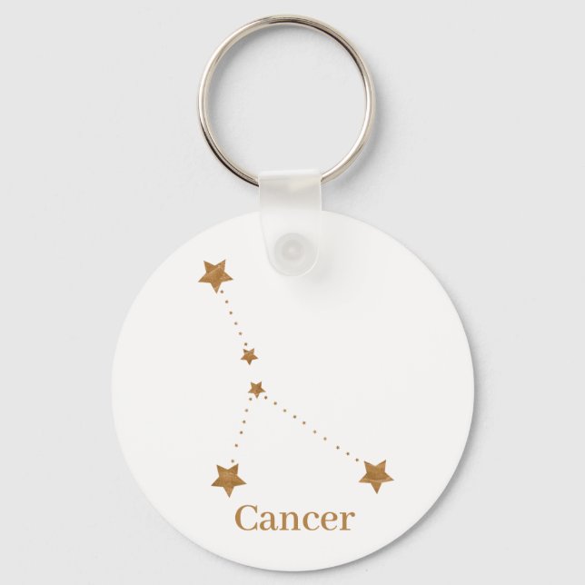 Modern Zodiac Sign Gold Cancer | Element Water Keychain (Front)