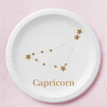 Modern Zodiac Sign Gold Capricorn | Element Earth Paper Plate<br><div class="desc">Modern Zodiac Sign Gold Capricorn | Element Earth</div>
