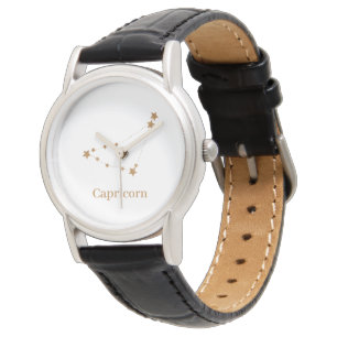 Modern Zodiac Sign Gold Capricorn   Element Earth Watch