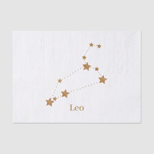 Modern Zodiac Sign Gold Leo | Element Fire Tissue Paper (Front)
