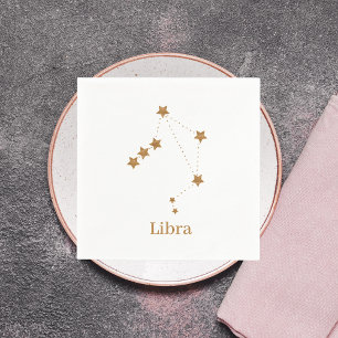 Modern Zodiac Sign Gold Libra   Element Air Napkin