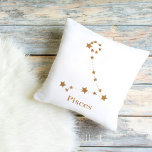 Modern Zodiac Sign Gold Pisces | Element Water Outdoor Pillow<br><div class="desc">Modern Zodiac Sign Gold Pisces | Element Water</div>