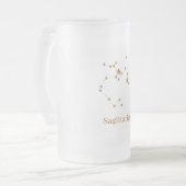 Modern Zodiac Sign Gold Sagittarius| Element  Fire Frosted Glass Beer Mug (Front Left)