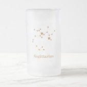 Modern Zodiac Sign Gold Sagittarius| Element  Fire Frosted Glass Beer Mug (Center)