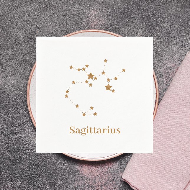 Modern Zodiac Sign Gold Sagittarius| Element  Fire Napkin (Creator Uploaded)