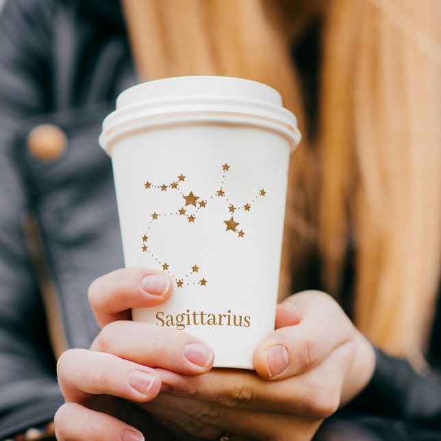 Modern Zodiac Sign Gold Sagittarius| Element  Fire Paper Cups (Creator Uploaded)